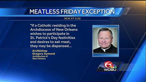 Move over, fish Friday! Archbishop says local Catholics can eat meat on St. Patrick’s Day (but …)